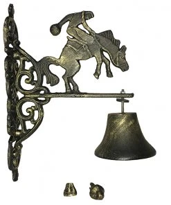 Cajun Classic Cast Iron Cookware Cast Iron Cowboy Hanging Outdoor Dinner Bell