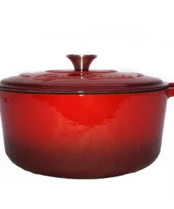 Cajun Classic 5 Qt Enamel Red Dutch Oven Cast Iron Cookware