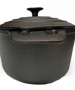 Cajun Classic Oval Seasoned Cast Iron Casserole Pot - 6 Quart