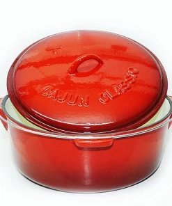 Cajun Classic 2 Qt Enamel Red Dutch Oven Cast Iron Cookware