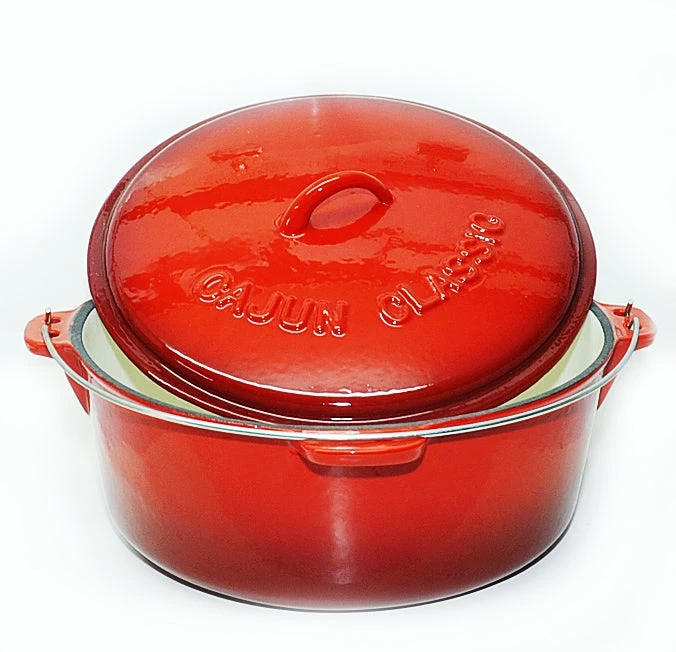 Cajun Classic 6 Qt Enamel Red Dutch Oven Cast Iron Cookware 2 Cajun Classic 6 Qt Enamel Red Dutch Oven Cast Iron Cookware