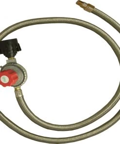 King Kooker Stainless Steel 0-5 PSI Hose & Regulator With Male Pipe Thread And Orifice