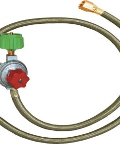 King Kooker Stainless Steel 10 PSI Hose & Regulator With Female Flare Swivel Propane Regulator Kits