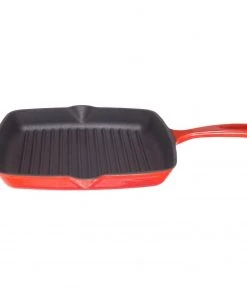 Cajun Classic Red Enamel Grill Pan Skillet