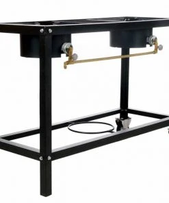 Cajun Classic 2 Burner Stove On Wheel Cart High Pressure Propane Burners