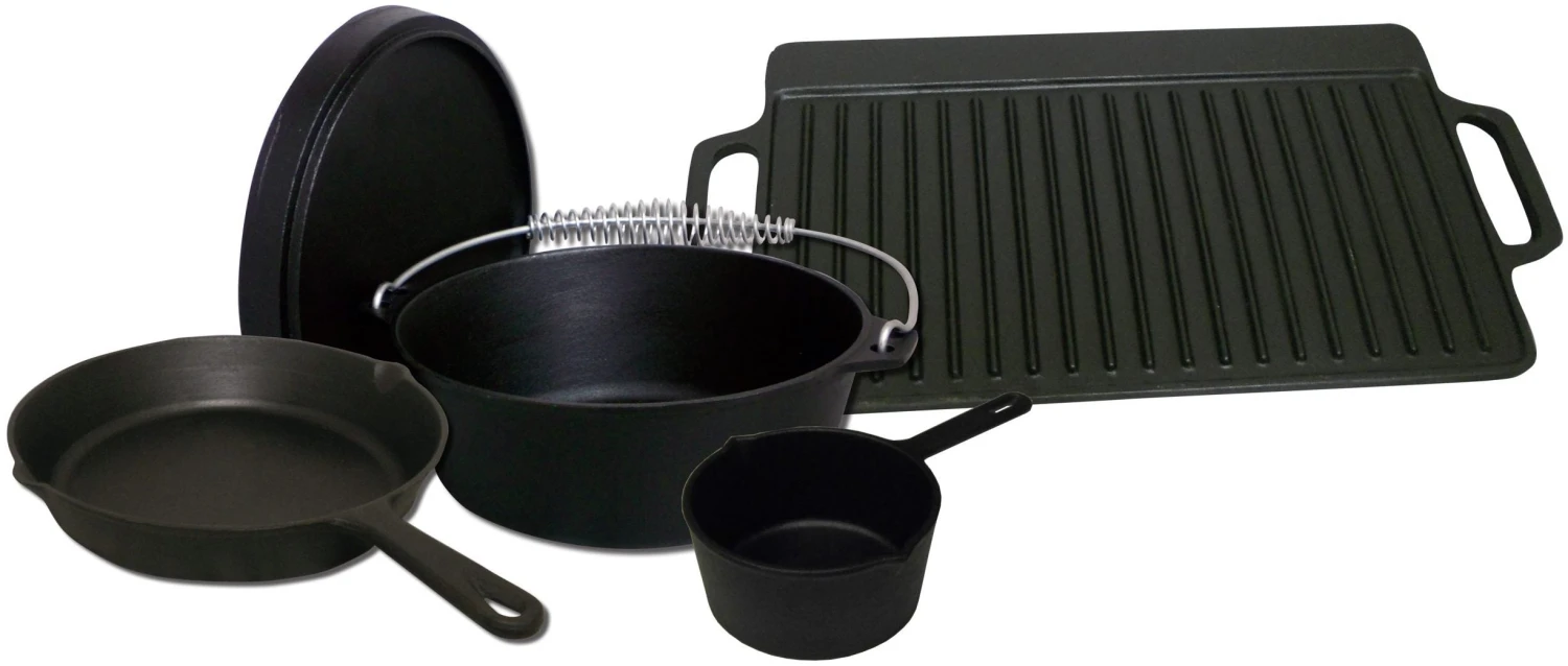 King Kooker 5 Piece Cast Iron Set Cast Iron Cookware 1 King Kooker 5 Piece Cast Iron Set Cast Iron Cookware