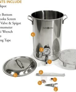 Cajun Outdoor Cooking 8 Gallon Stainless Steel Stock Pot With Spigot Brew Pots