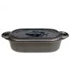 Cajun Classic Cast Iron Cookware Cast Iron Oval Casserole Dish W/ Cast Iron Crawfish Lid
