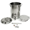 Cajun Outdoor Cooking 8 Gallon Stainless Steel Stock Pot With Spigot Brew Pots