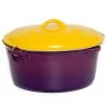 Cajun Classic Enamel Coated Purple & Gold Dutch Oven - 16 Quart Cast Iron Cookware