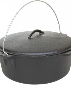 Cajun Classic Seasoned Cast Iron Dutch Oven Pot - 16 Quart Cast Iron Cookware