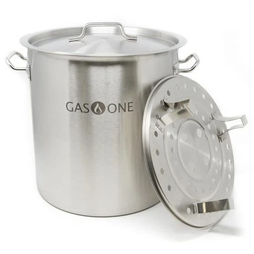 Cajun Outdoor Cooking Stainless Steel Stockpot W/Steamer 32 QT