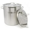 Cajun Outdoor Cooking Stainless Pot Steamers Stainless Steel Stockpot W/Steamer 40 QT