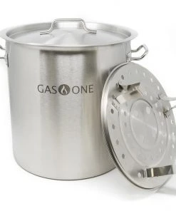 Cajun Outdoor Cooking Stainless Pot Steamers Stainless Steel Stockpot W/Steamer 40 QT