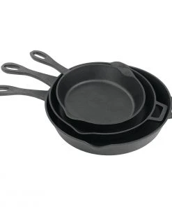 Cast Iron Cookware Bayou Classic 3 Piece LARGE Cast Iron Skillet Set