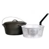 Cajun Classic Seasoned Cast Iron Dutch Oven Pot & Basket - 9 Quart Cast Iron Cookware