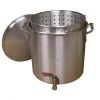 King Kooker Stock Pots Aluminum Boiling Pot With Drain Valve, Basket And Lid 160 Qt